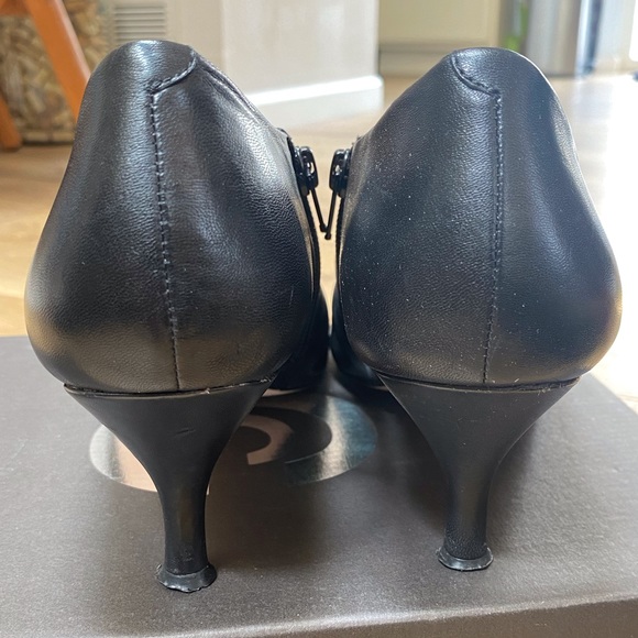 CORSO COMO Catania Black Leather Peep Toe Booties - Picture 10 of 14